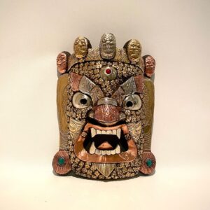 Wooden Metallic Bhairav Mask